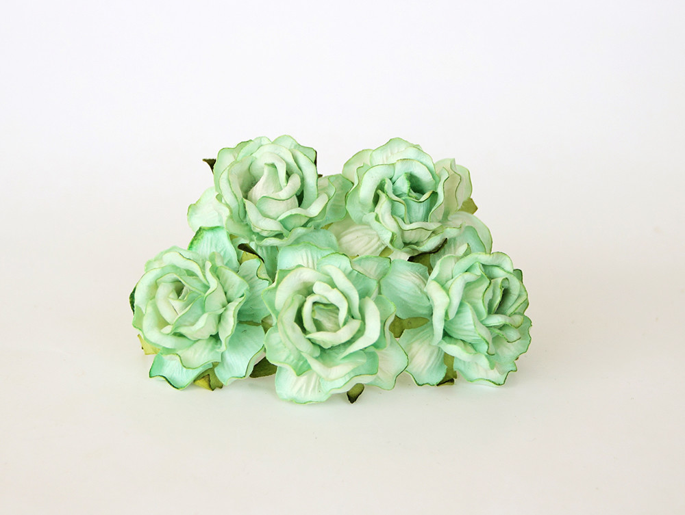 Розы кудрявые 4 см светло-зеленые, 5 шт.