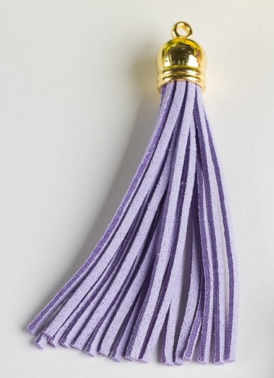 Кисточка замшевая с золотым колпачком 8,5 см, светло-фиолетовый, 1 шт.