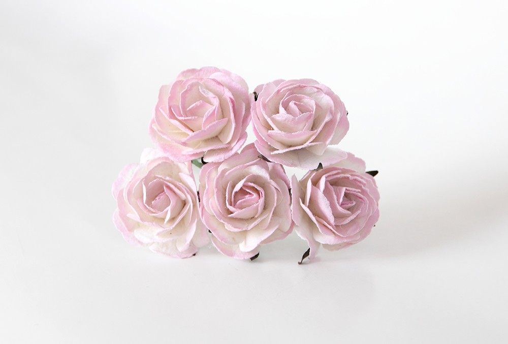 Макси розы светло-розовый+белый 4 см,1 шт.