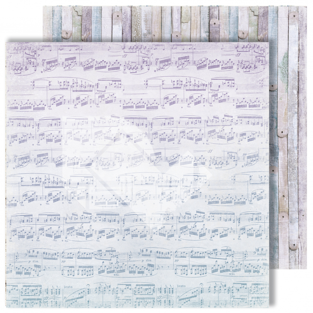 Лист двусторонней бумаги "Notes" из коллекции "Flowers Symphony", 30,5х30,5 см, пл. 250 г/м