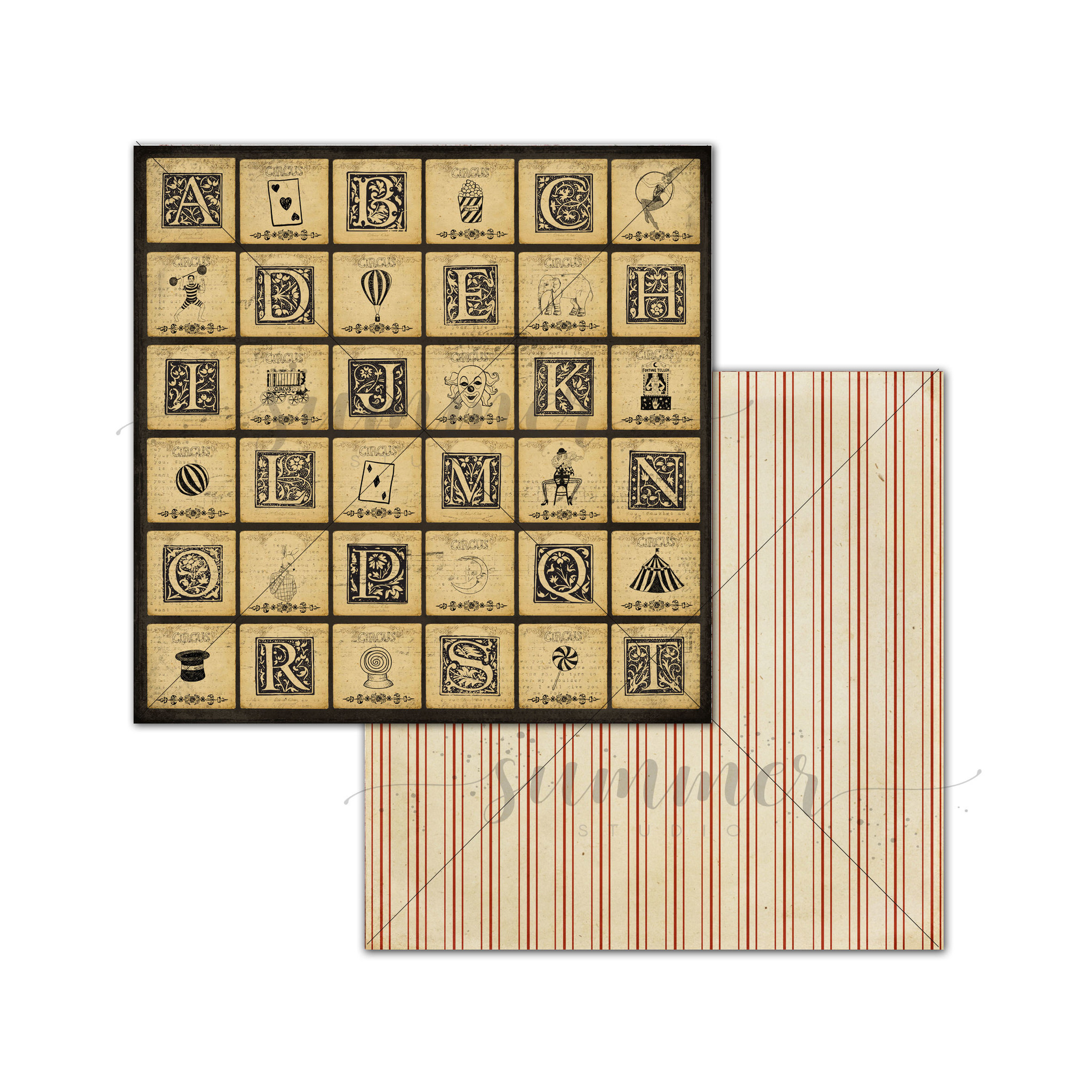 Лист двусторонней бумаги "Illusion cards" 250гр,30,5х30,5