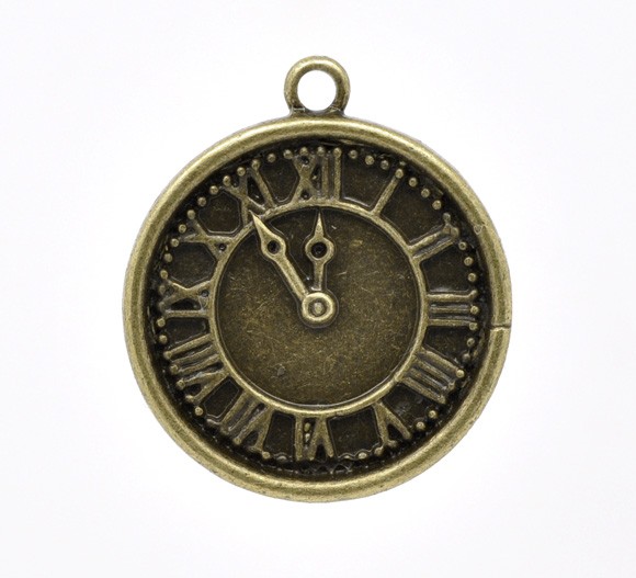 Часы римские маленькие бронзовые, 1 шт