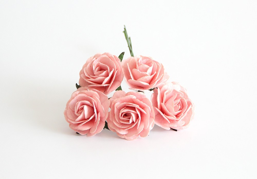 Макси-розы розовоперсиковые 4 см, 1 шт