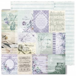 Лист двусторонней бумаги "Cards" из коллекции "Flowers Symphony", 30,5х30,5 см, пл. 250 г/м